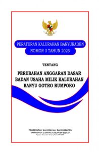 Peraturan Kalurahan Banyuraden tentang Perubahan Anggaran Dasar Badan Usaha Milik Kalurahan