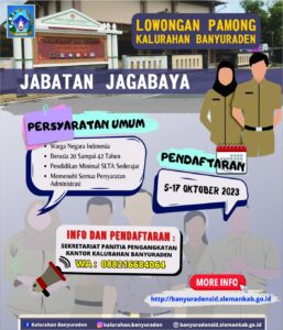 LOWONGAN PENGISIAN PAMONG KALURAHAN BANYURADEN JABATAN JAGABAYA