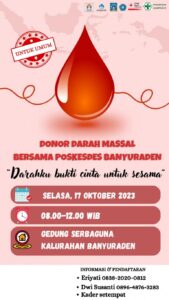 Yuk Ikuti Donor Darah Massal Bersama Poskesdes Banyuraden