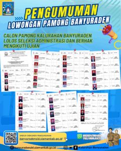 PENGUMUMAN CALON PAMONG KALURAHAN BANYURADEN YANG LOLOS SELEKSI ADMINISTRASI DAN BERHAK MENGIKUTI UJIAN