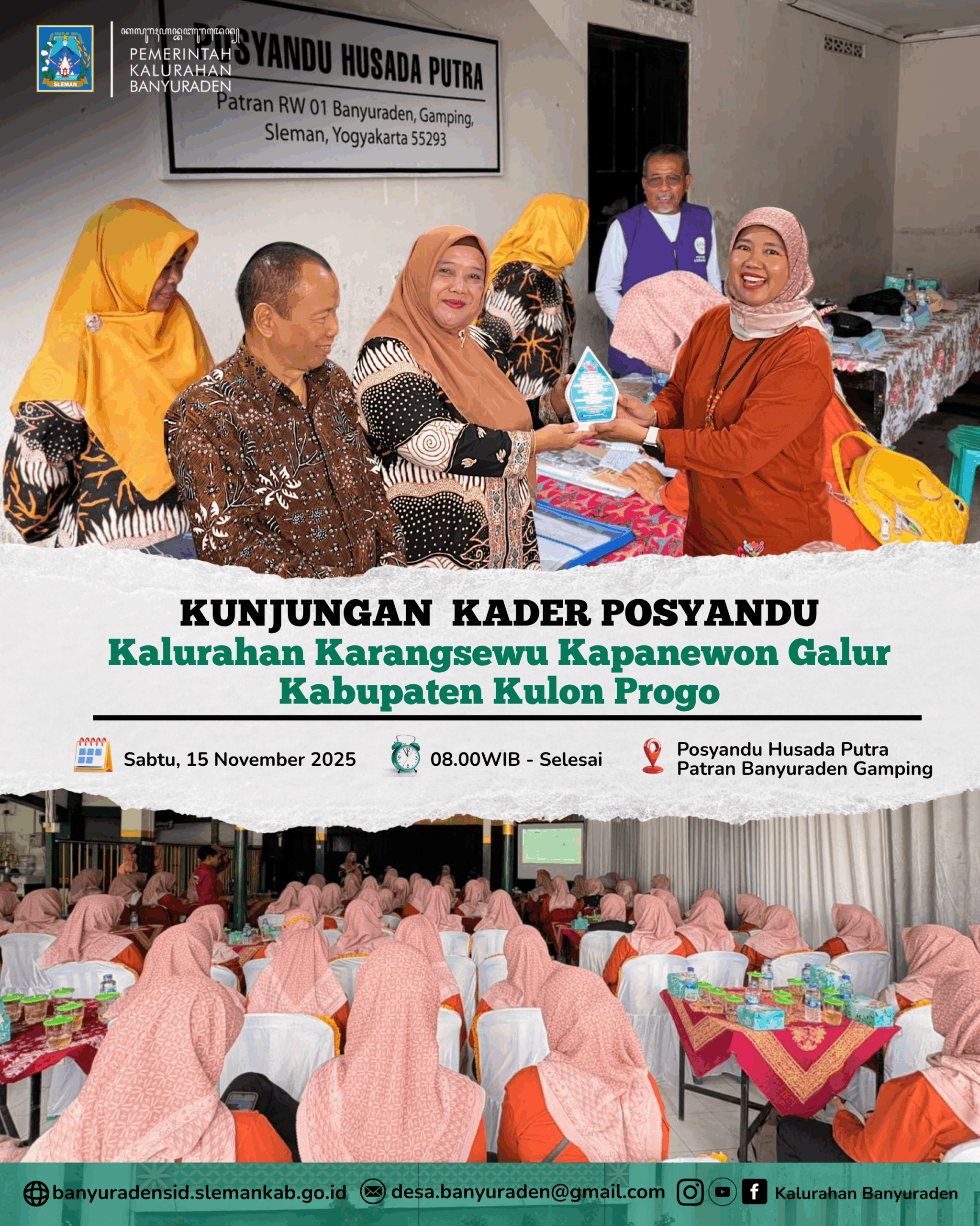 POSYANDU KARANGSEWU KUNJUNGAN STUDY TIRU PENERAPAN LAYANAN 6 SPM DI BANYURADEN