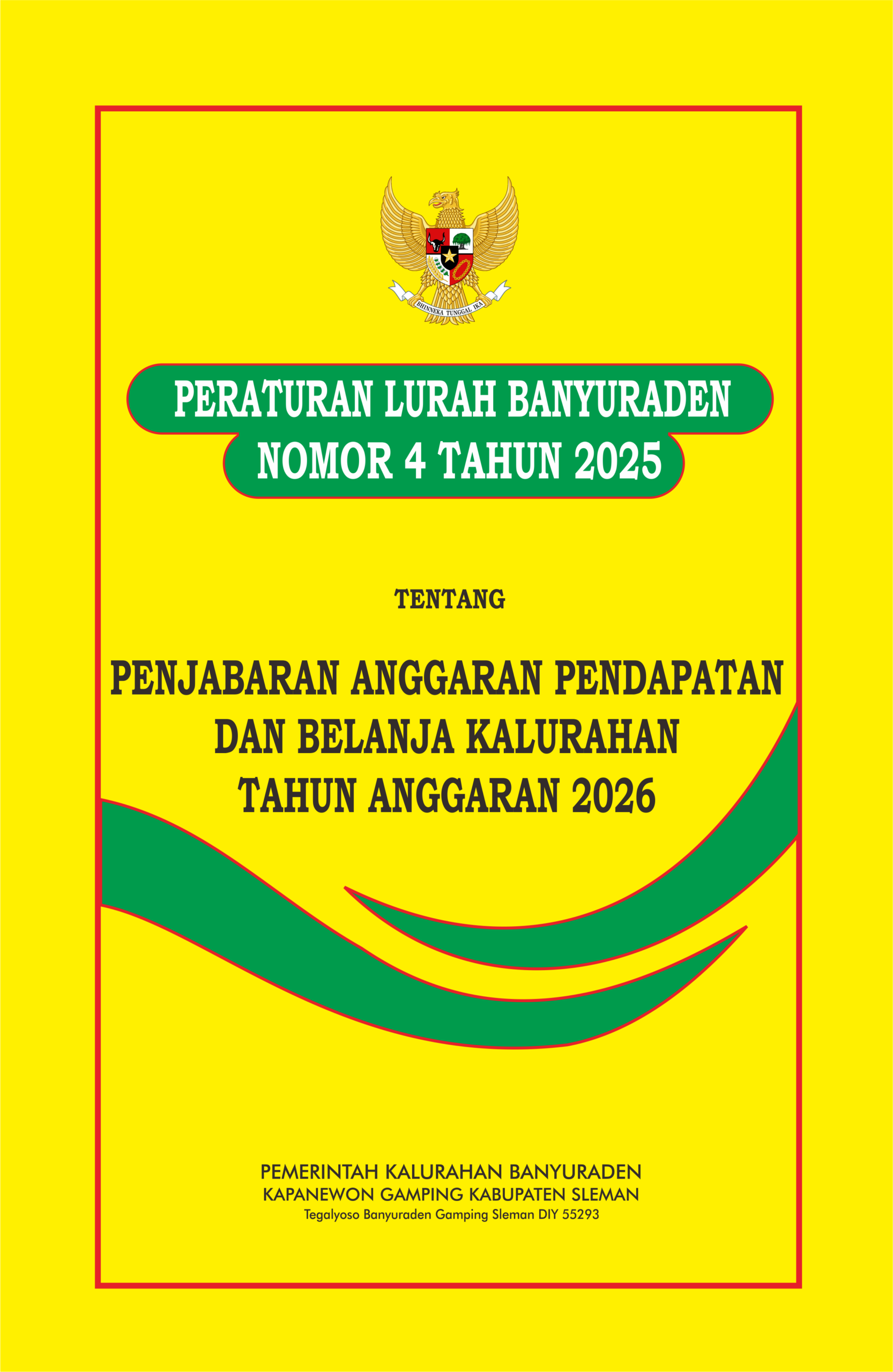 Peraturan Lurah Banyuraden tentang Penjabaran APBKal T.A 2026
