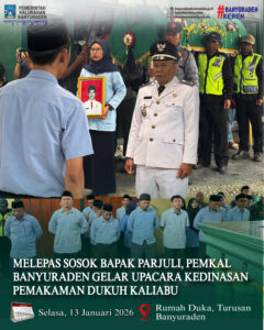 MELEPAS SOSOK BAPAK PARJULI, PEMKAL BANYURADEN GELAR UPACARA KEDINASAN PEMAKAMAN DUKUH KALIABU