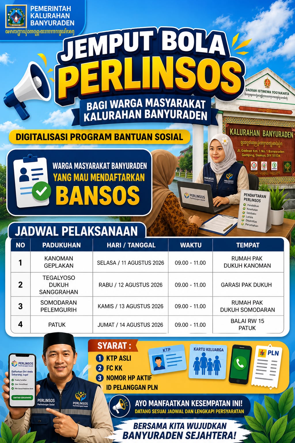 DAFTAR BANSOS KINI LEBIH MUDAH! “JEMPUT BOLA PERLINSOS” KINI HADIR LANGSUNG DI PADUKUHAN ANDA